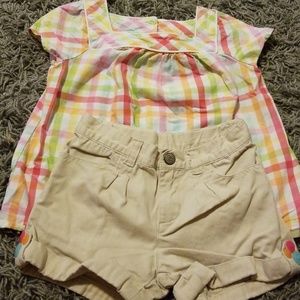 Gymboree cotton shirt and matching shorts